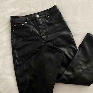 H&M black Faux leather pants